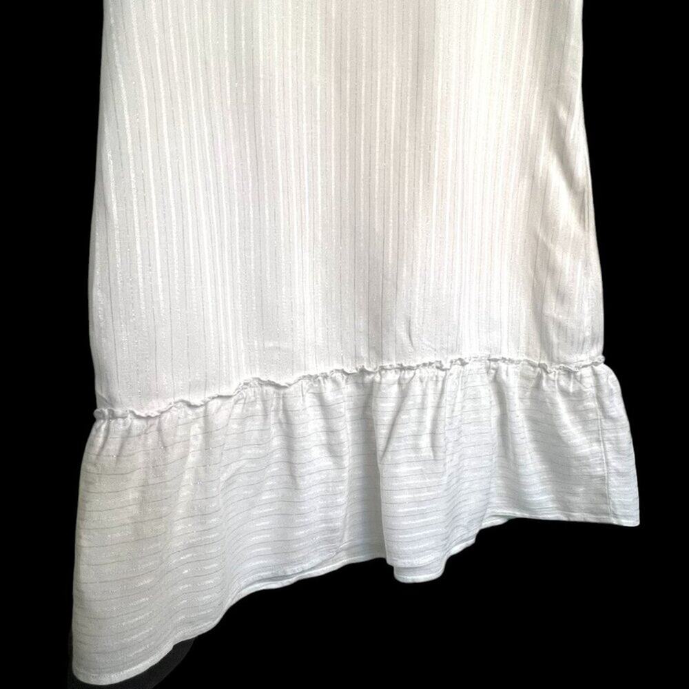 Tommy Bahama Women's Size XS Linen Blend Dress Sleeveless Ruffle Hem Metallic - Picture 9 of 13
